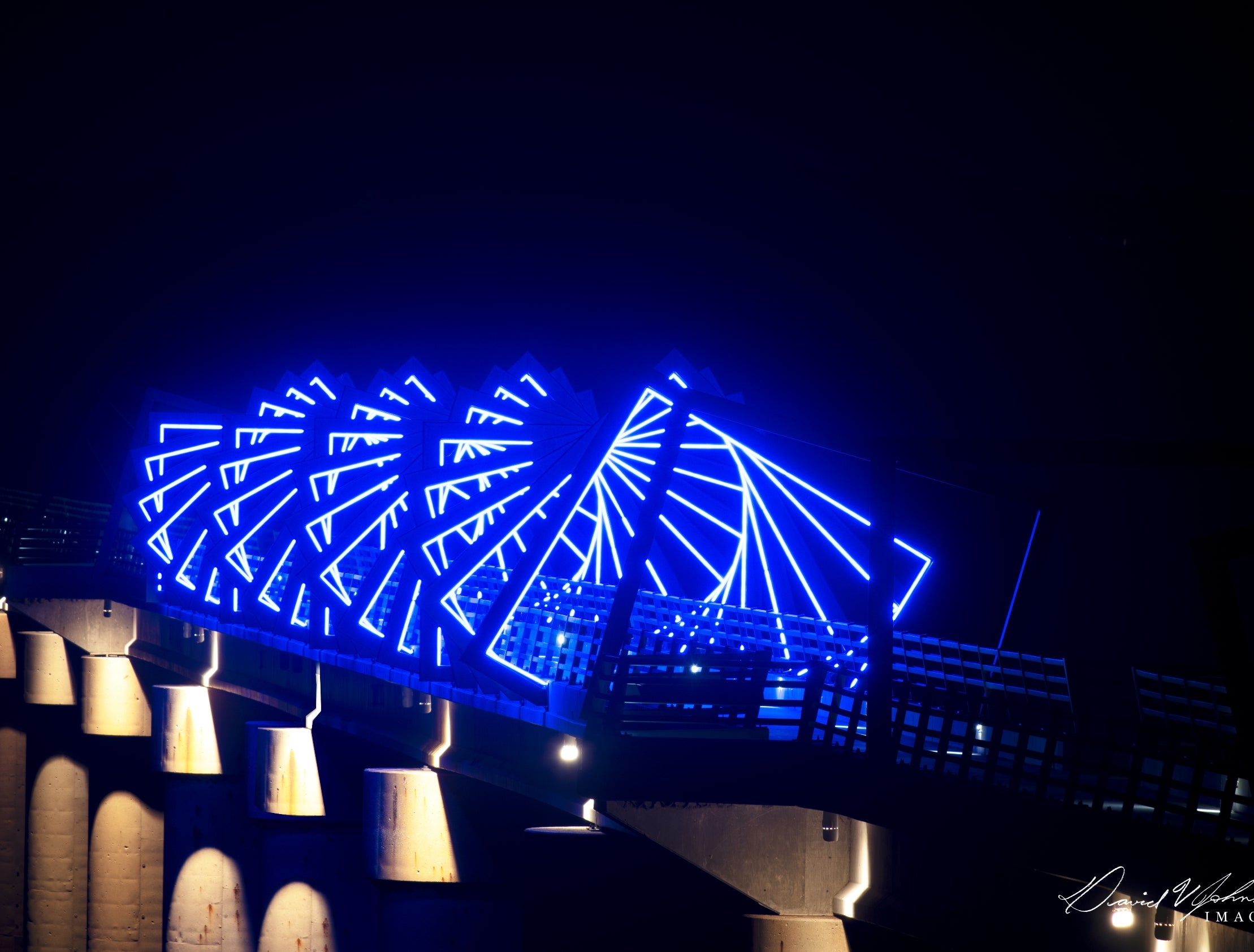 Bridge at night from overlook