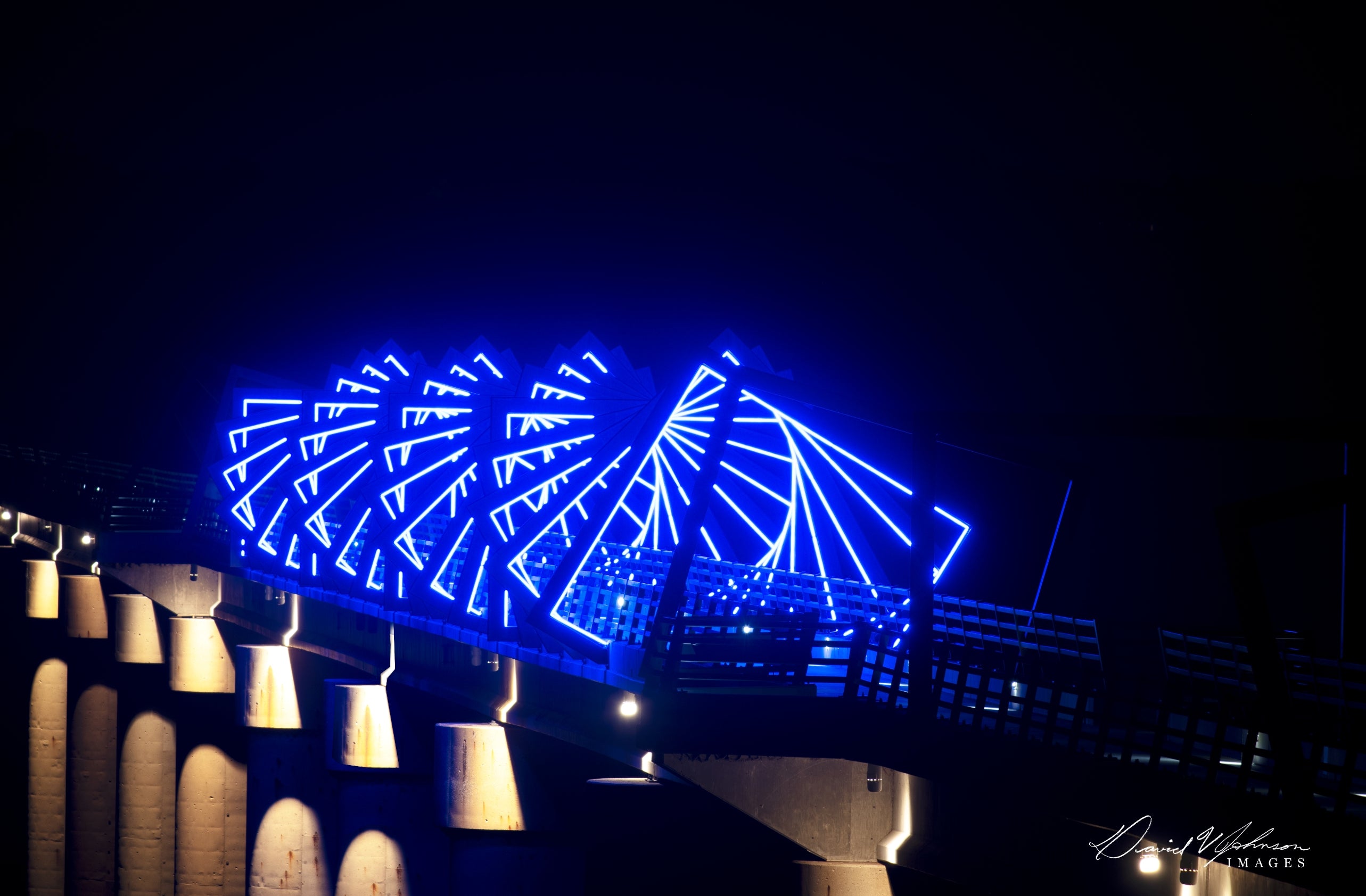 Bridge at night from overlook
